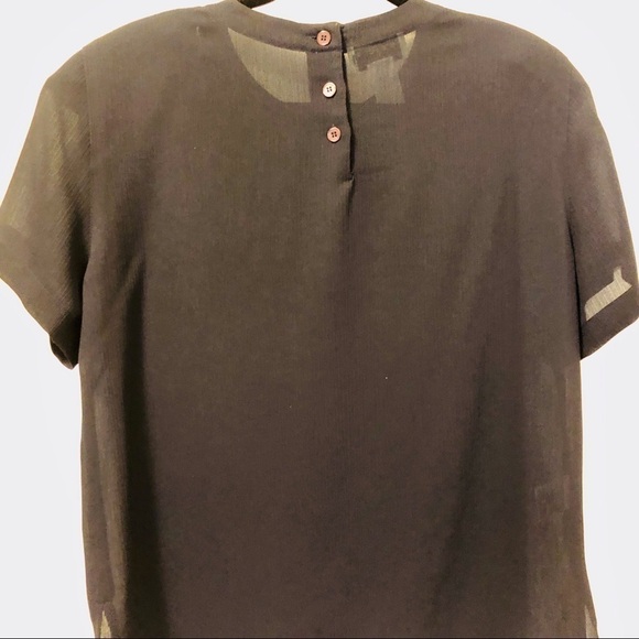 Vintage 90s Crinkle Blouse: Rena Rowan Navy Button-Back Top, Plus Size 14 - Picture 8 of 16